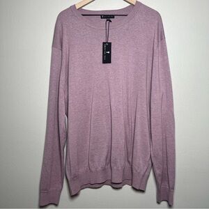 NEW‎ American Tall Men Sweater 2XL Purple Crewneck Pullover Lightweight
